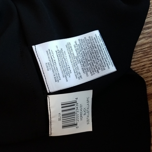 (S) BCBGMaxAzria Selina Cold Shoulder Flowy Beaded Little Black Dress Evening - Picture 6 of 7